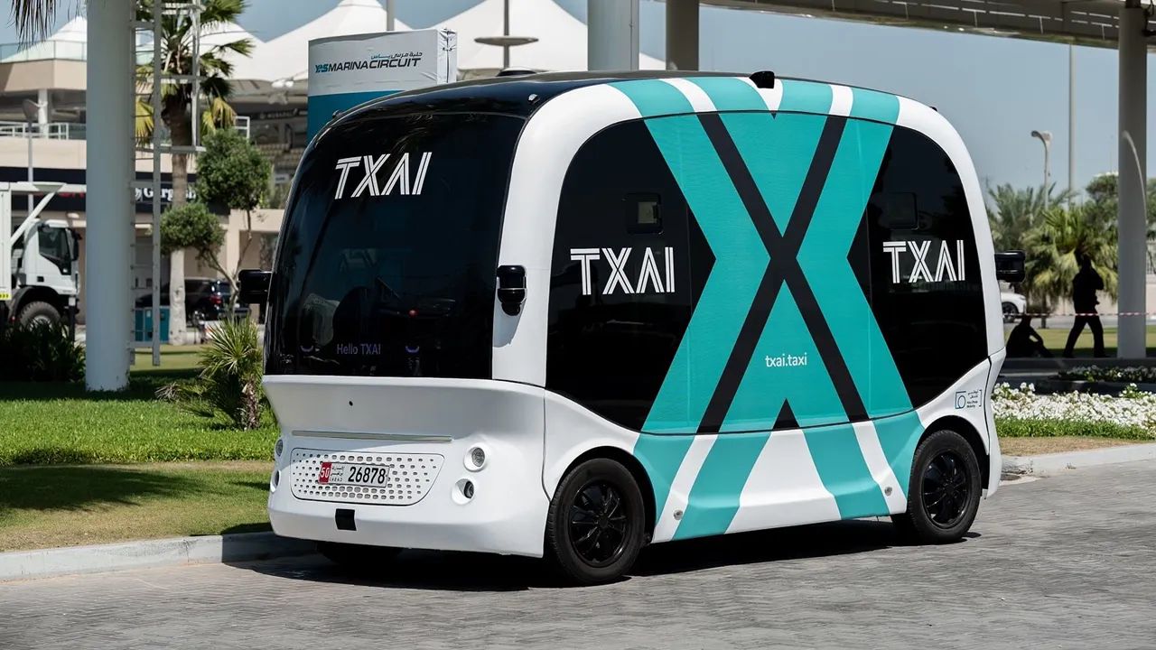 A TXAI autonomous van on Yas Island in Abu Dhabi.