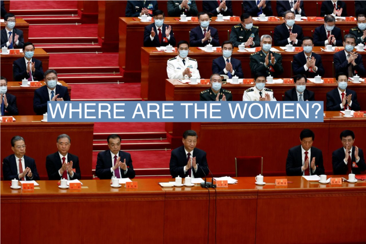 Chinese President Xi Jinping and other officials applaud during the closing ceremony of the 20th National Congress of the Communist Party of China, at the Great Hall of the People in Beijing, China.