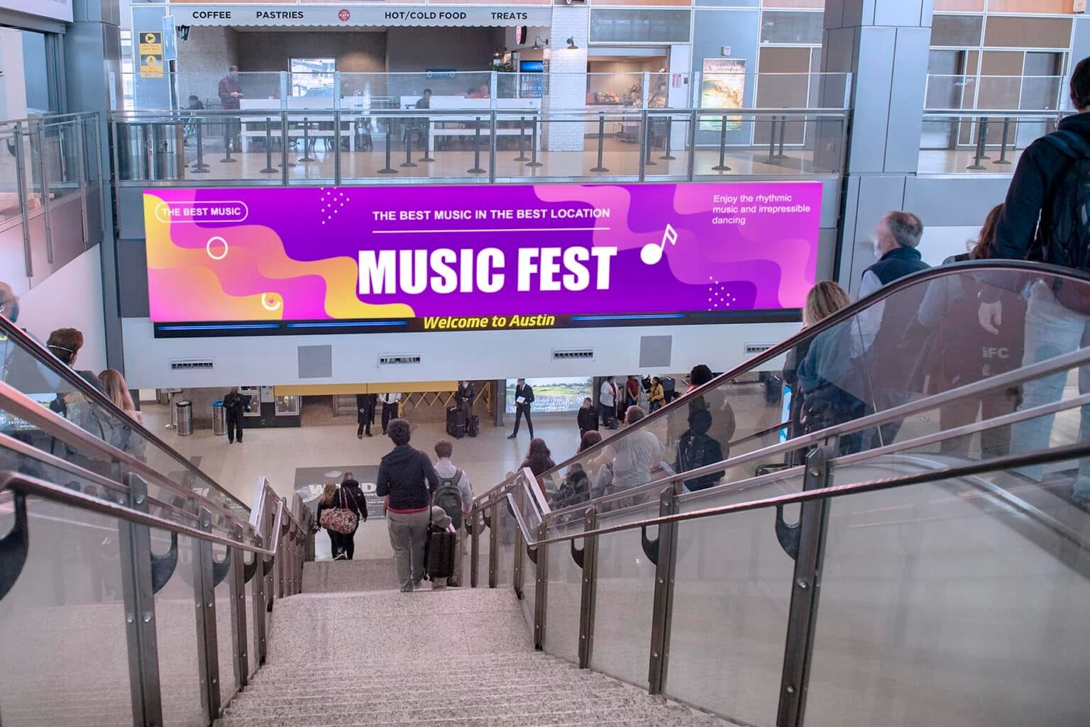 An advertisement at Austin airport.