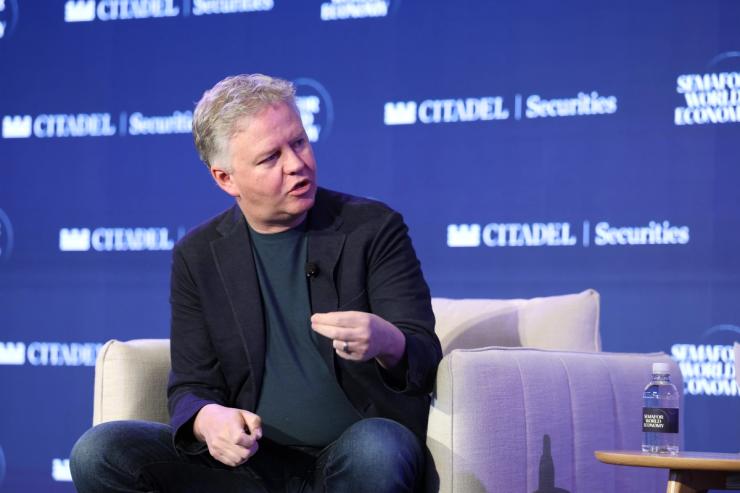 Matthew Prince speaks on stage during Semafor World Economy 2026