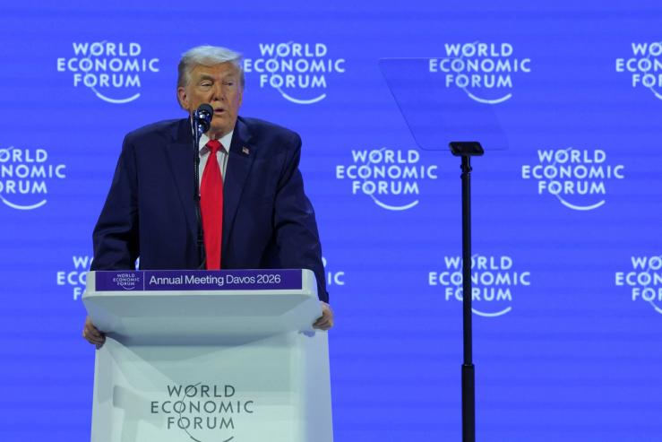 U.S. President Donald Trump attends the 56th annual World Economic Forum.