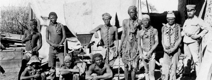 Herero prisoners during the German occupation of modern-day Namibia.