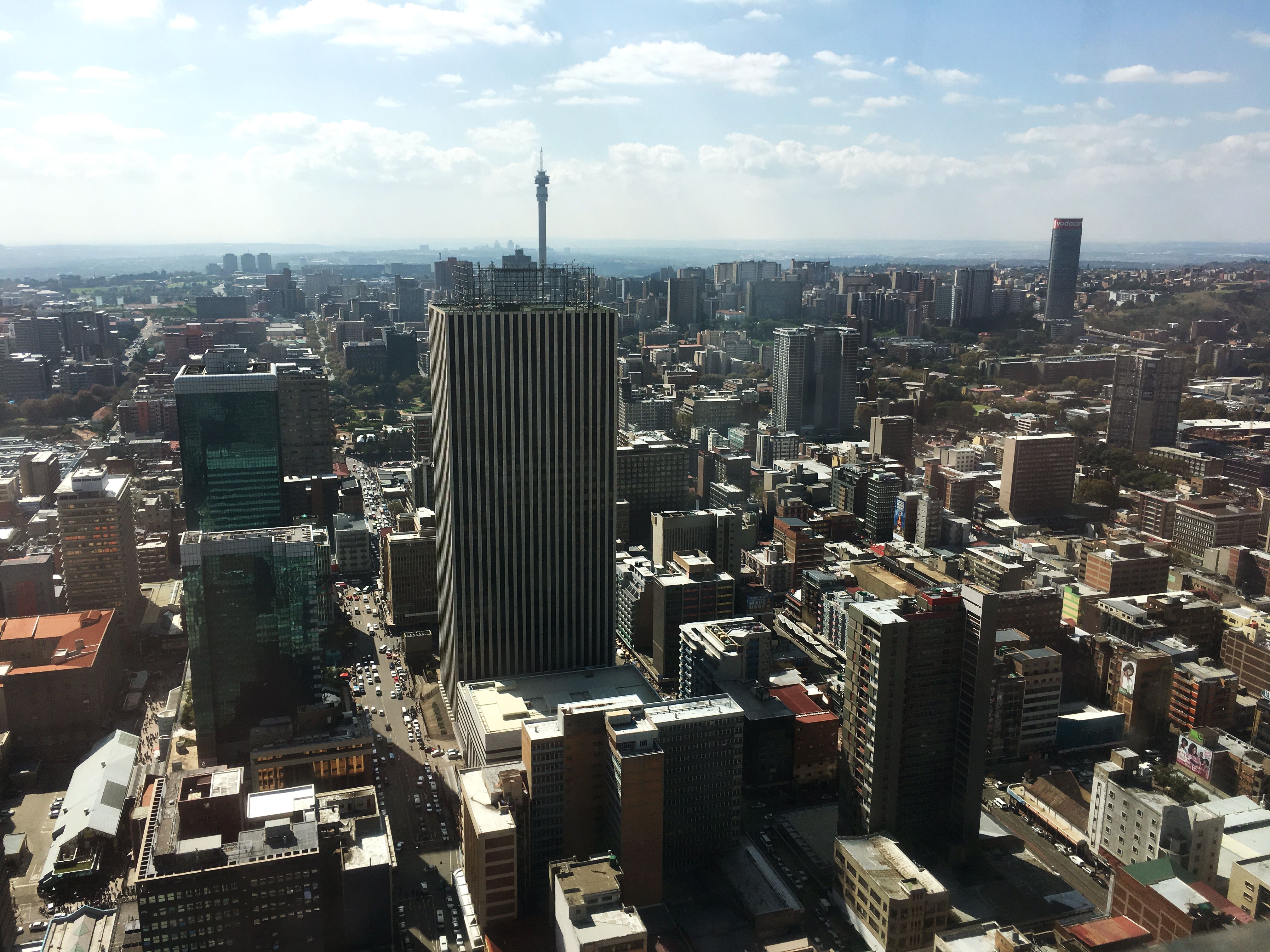 Johannesburg skyline.