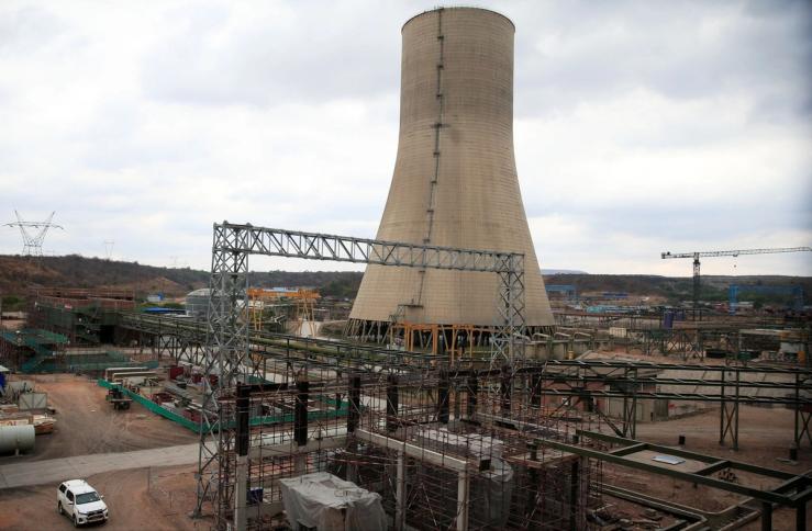A power station under construction in Zimbabwe.