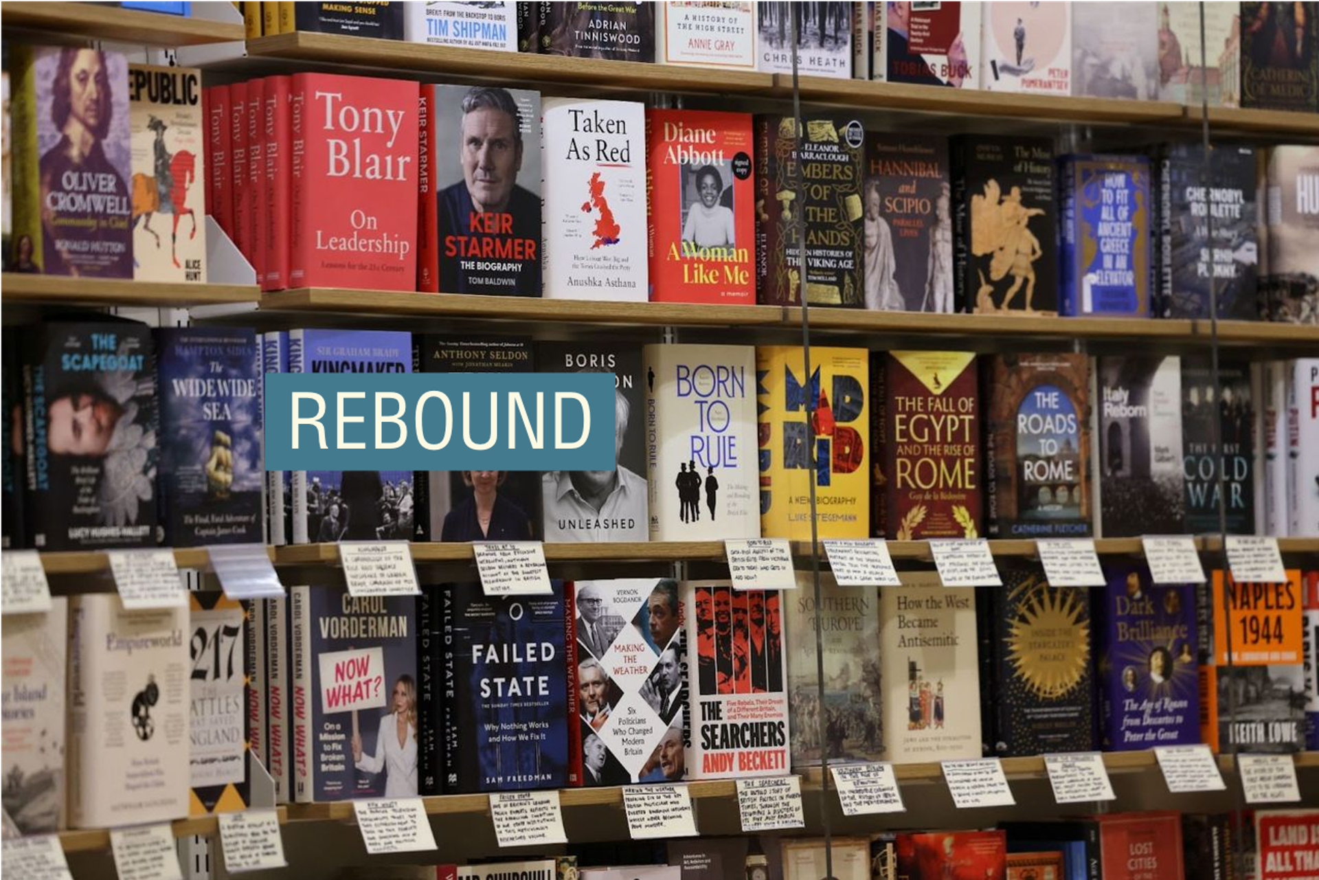 A bookshelf stacked with books