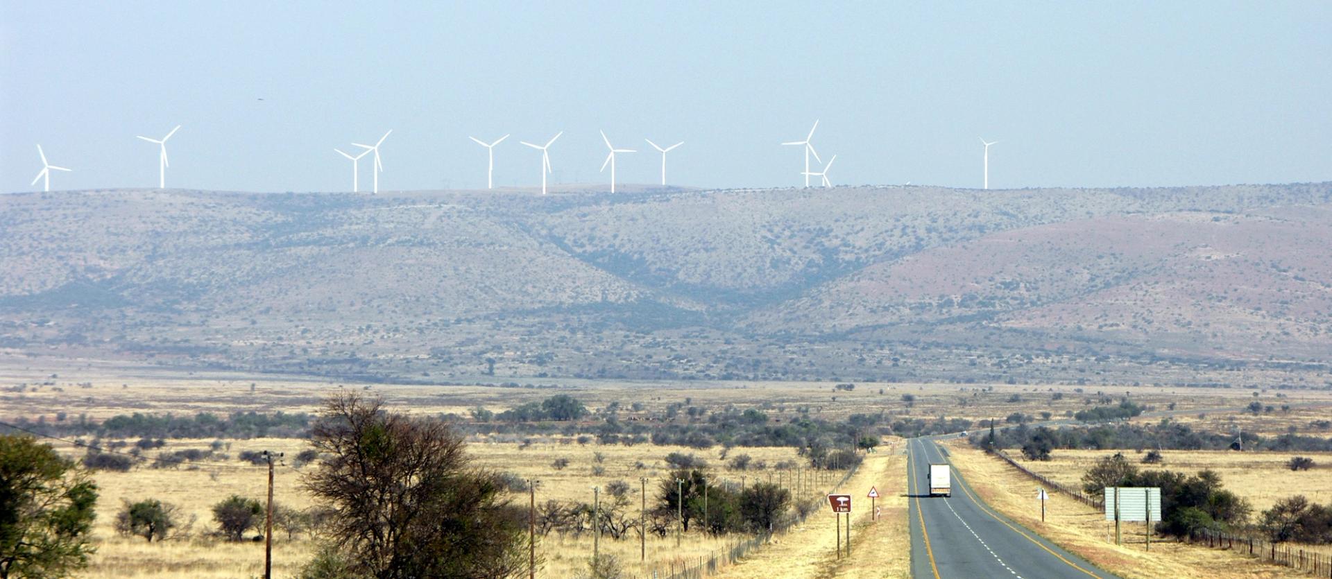 The Cookhouse Wind Farms in the Eastern Cape, South Africa, as seen from the N10 highway.