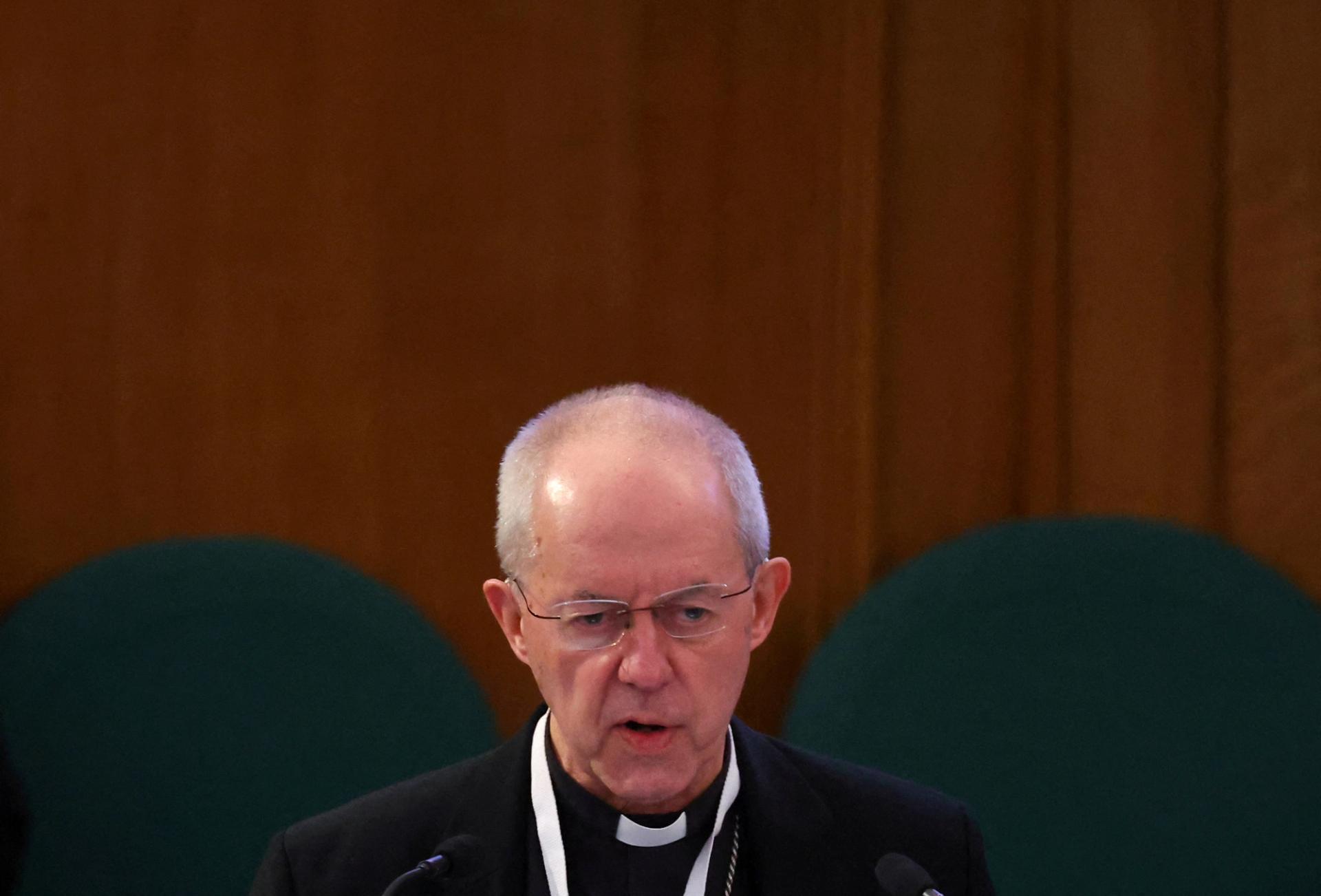 Archbishop of Canterbury Justin Welby delivers the Presidential Address at the opening session of the Church of England General Synod in early 2024