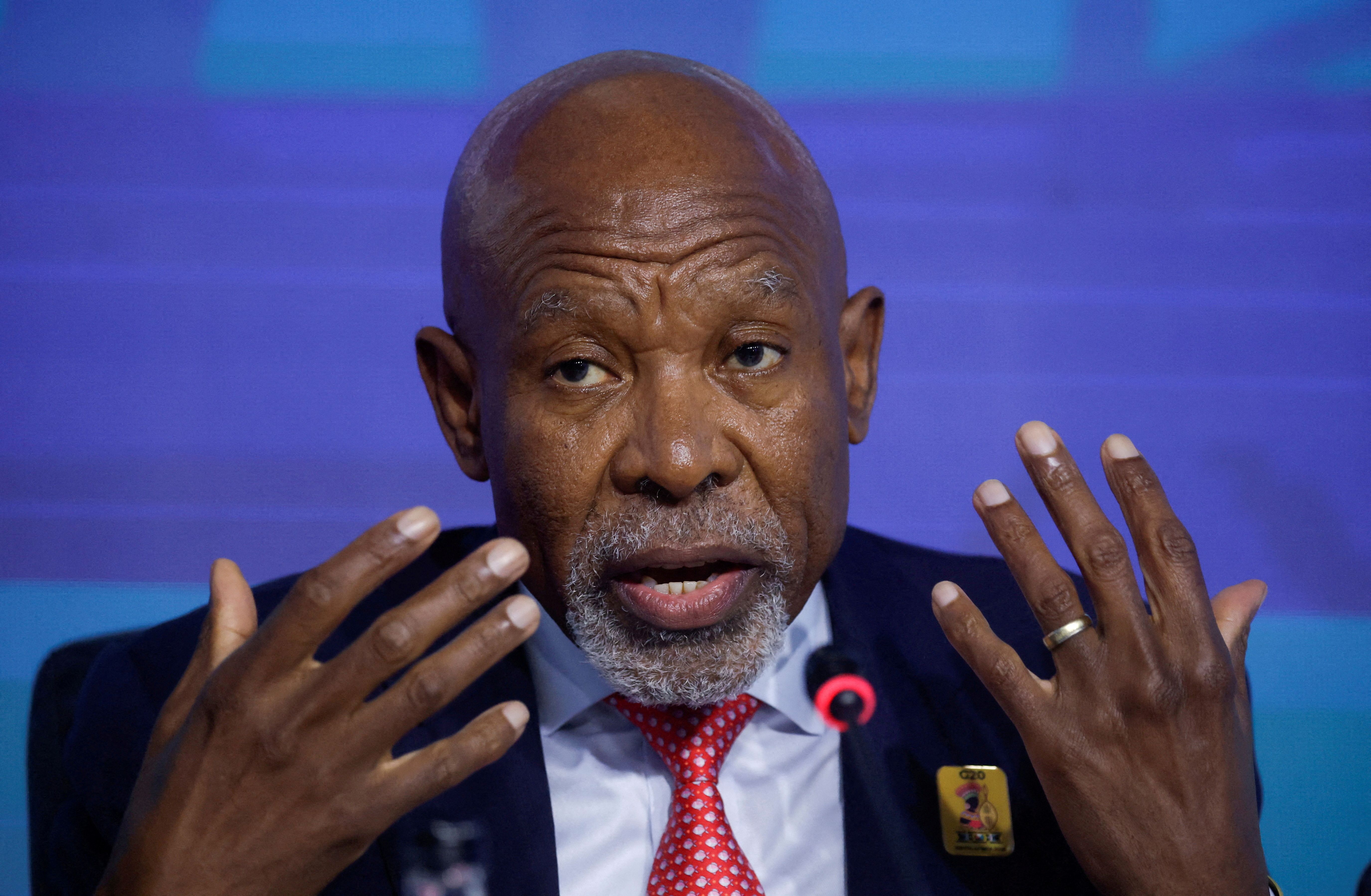 South Africa’s Reserve Bank Governor Lesetja Kganyago at a press conference concluding the G20 finance meeting in Durban in July 18, 2025. 