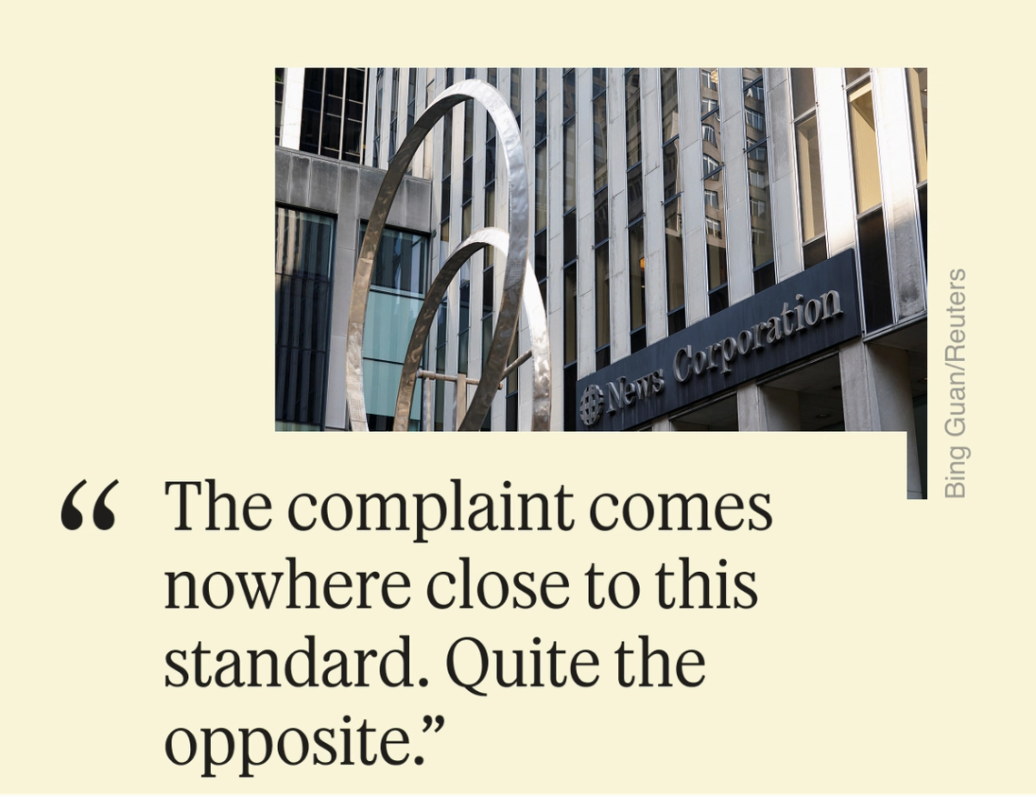 “The complaint comes nowhere close to this standard. Quite the opposite.”