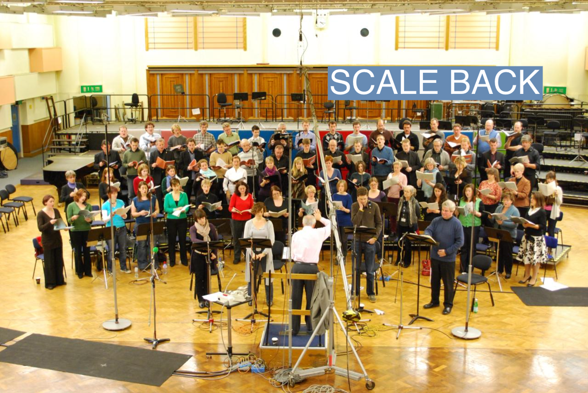 BBC Singers and Ensemble Singers rehearse at BBC Maida Vale Studio 1