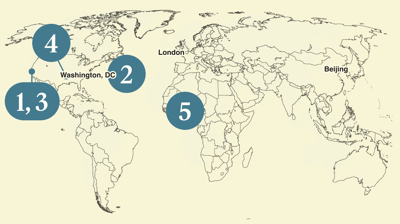 A map of the world.