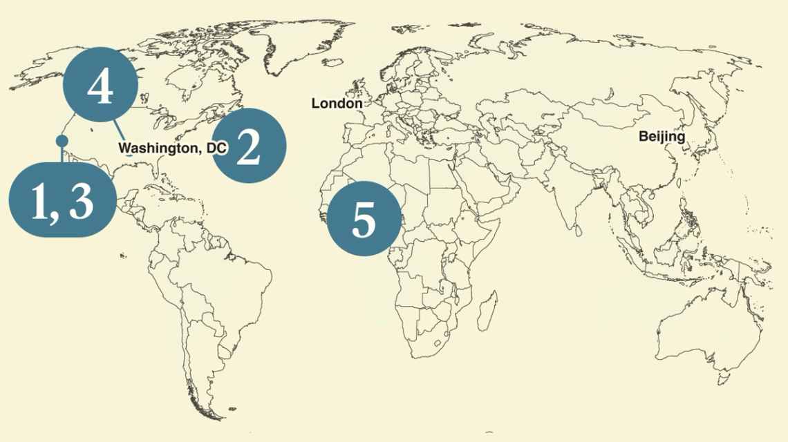 A map of the world.