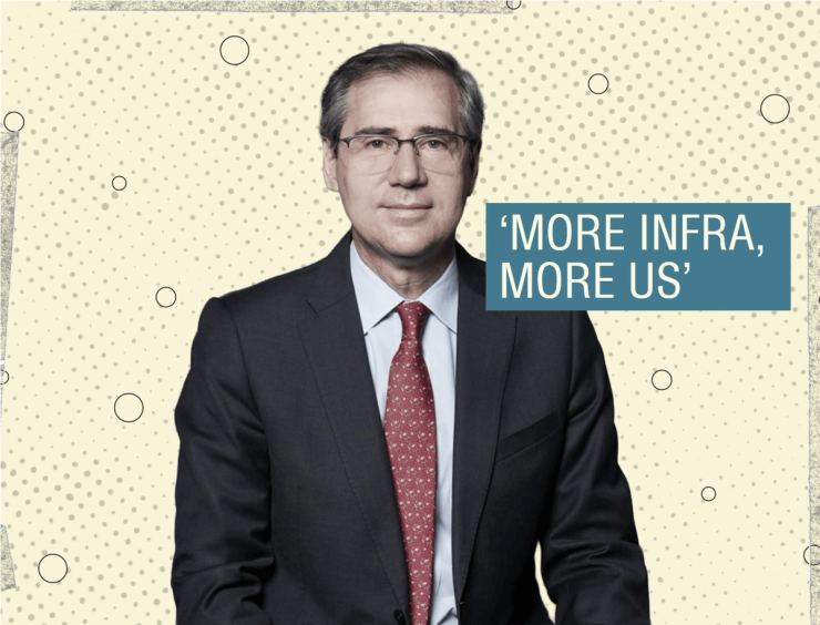 A graphic showing Ferrovial CEO Ignacio Madridejos.