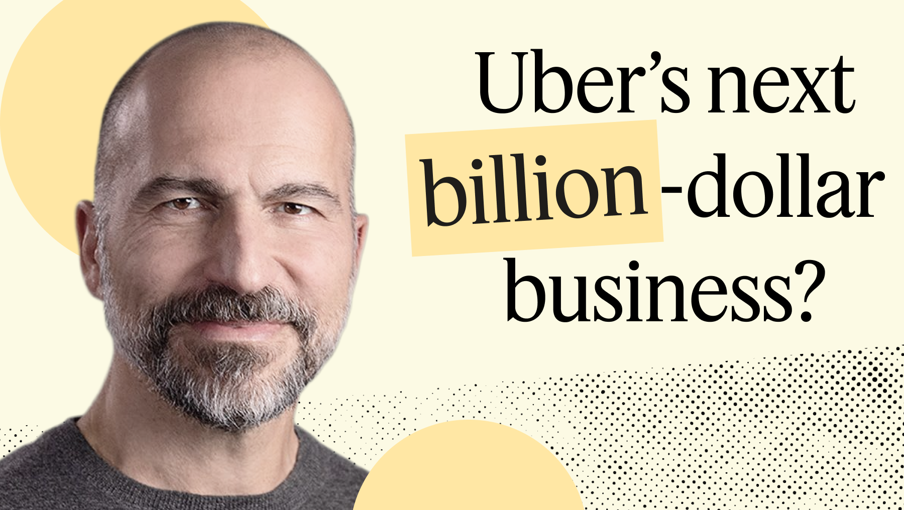 Dara Khosrowshahi on a YouTube thumbnail showing Semafor’s new podcast.