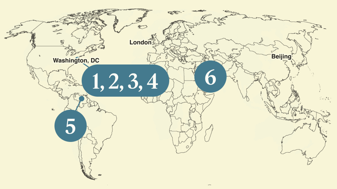 A numbered map of DC.