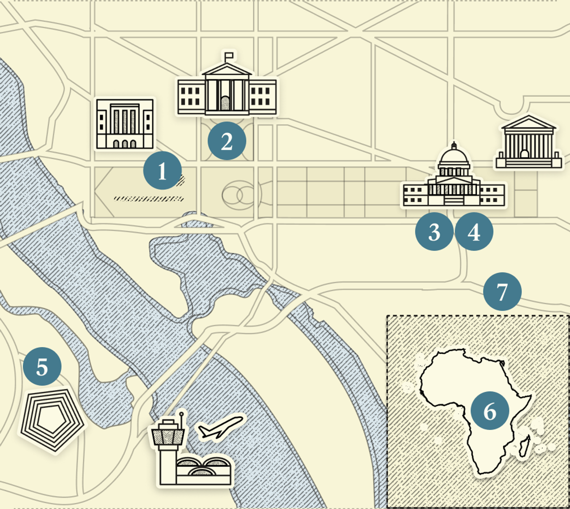 A numbered map of DC.