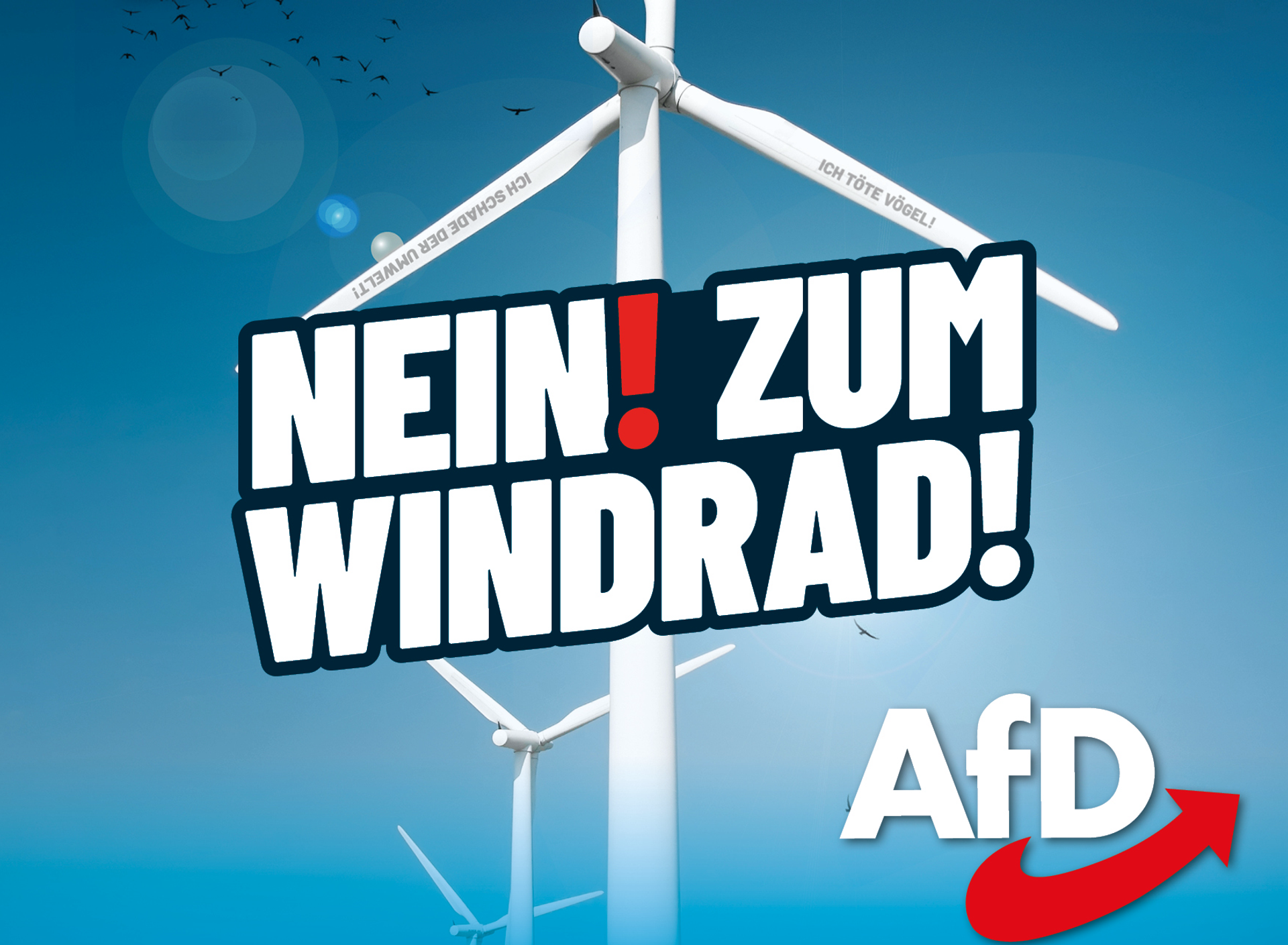 An anti-wind turbine campaign poster from the AfD