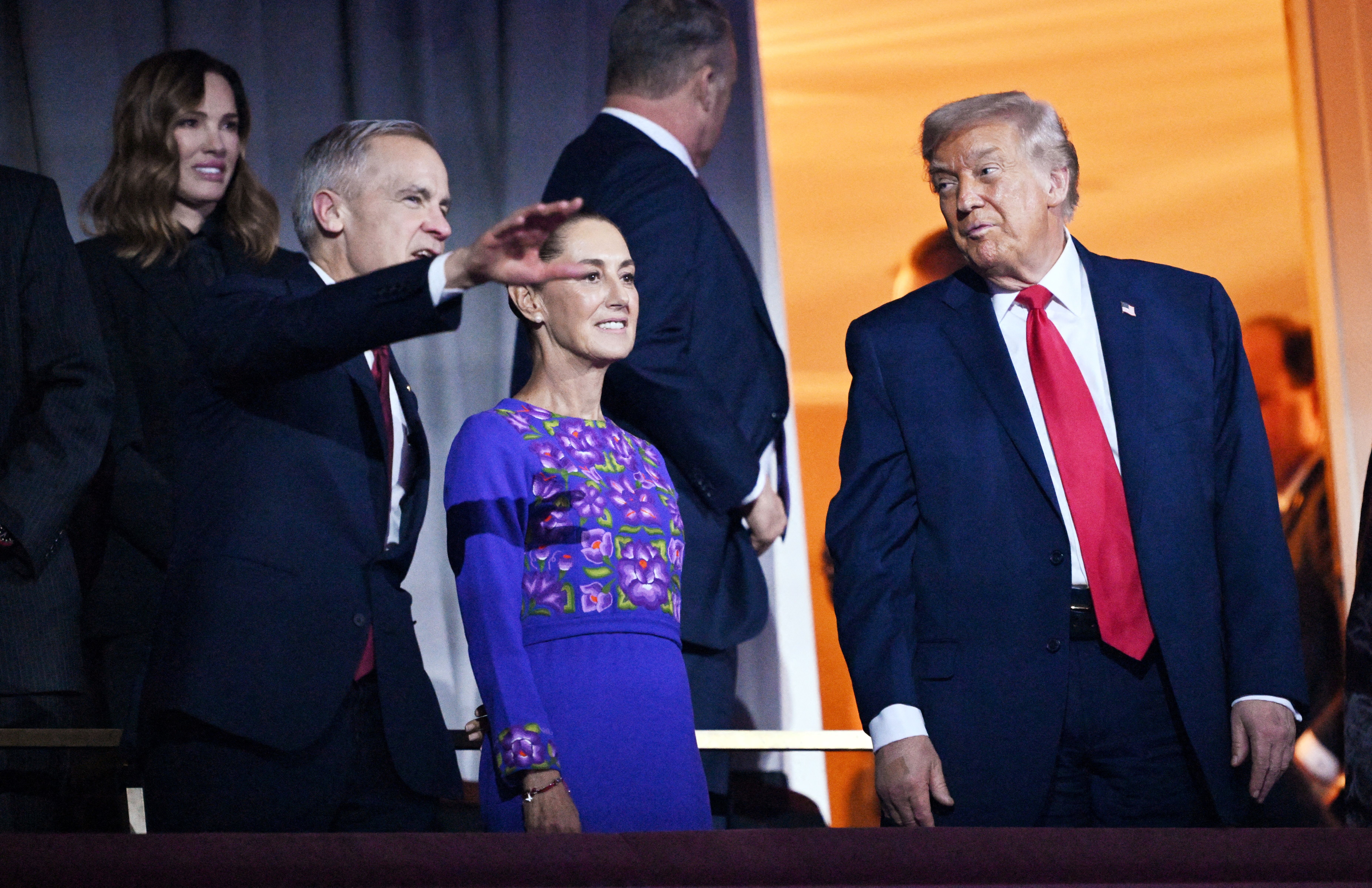 Canada’s Prime Minister Mark Carney, Mexico’s President Claudia Sheinbaum and US President Donald Trump