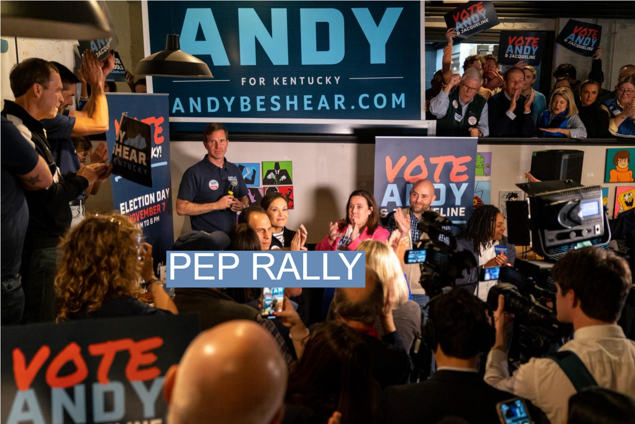 Kentucky Gov. Andrew Beshear near the end of his recent re-election campaign.