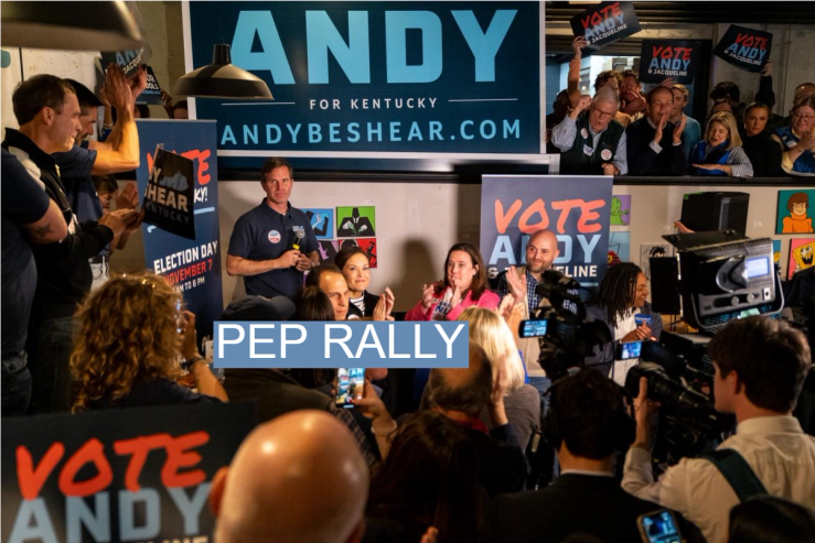 Kentucky Gov. Andrew Beshear near the end of his recent re-election campaign.