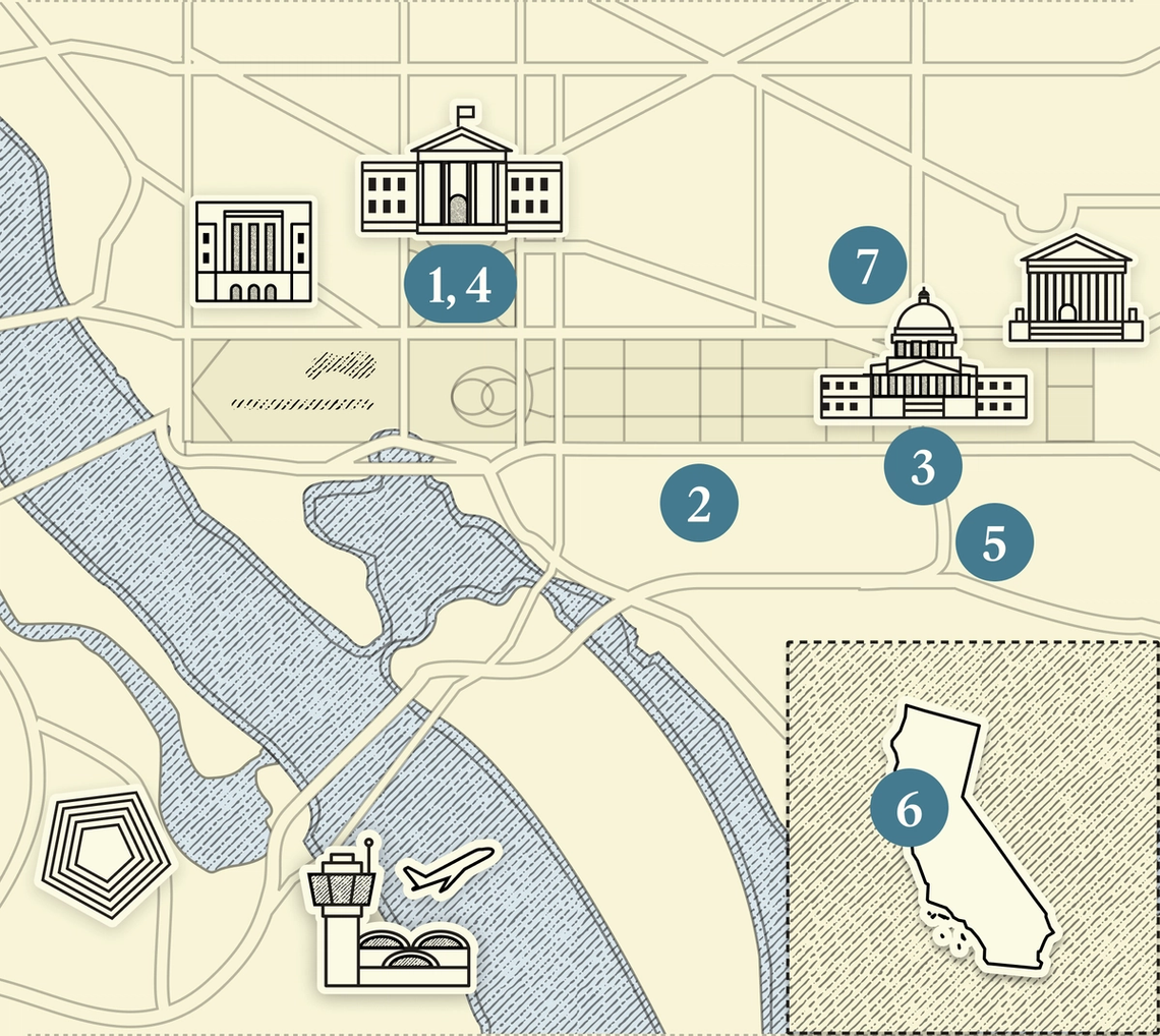 A numbered map of DC.