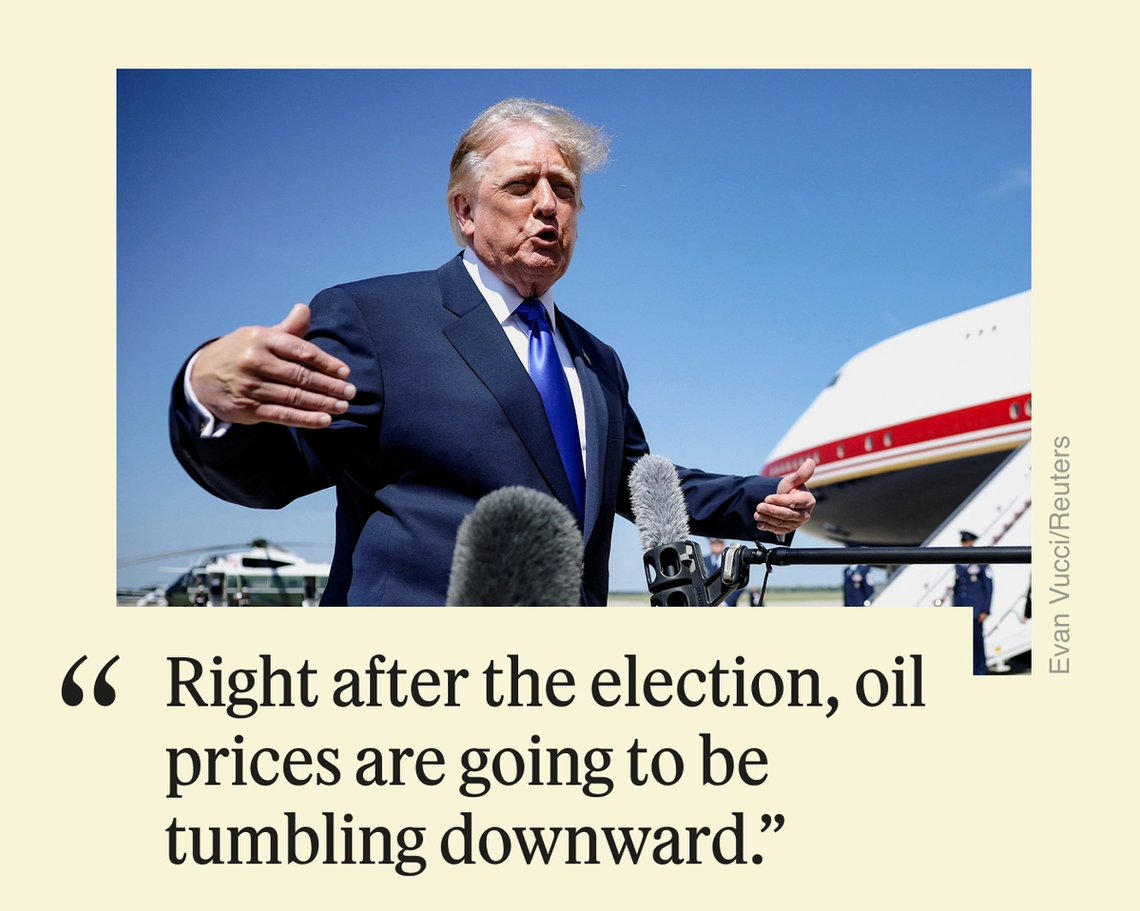 “Right after the election, oil prices are going to be tumbling downward.”