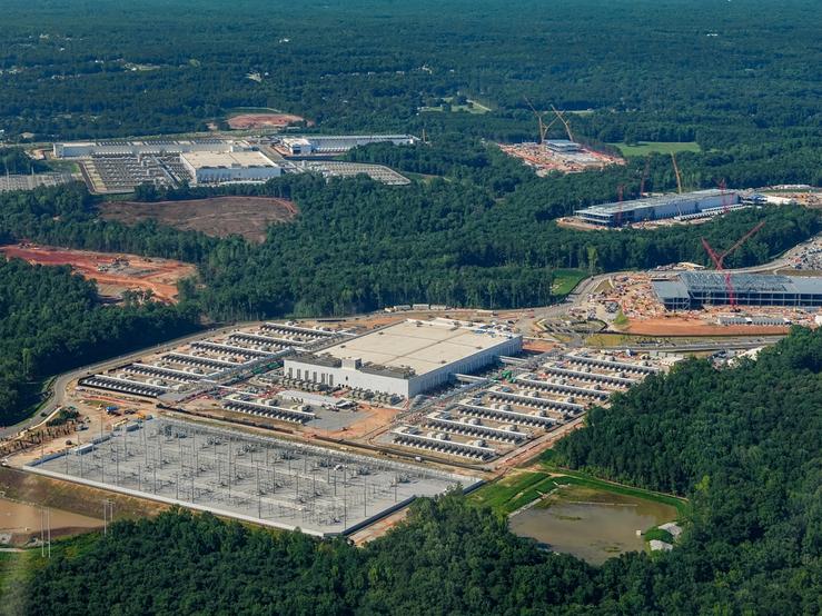 Aerial view of the QTS Fayetteville Data Center complex, in Fayetteville, Georgia.