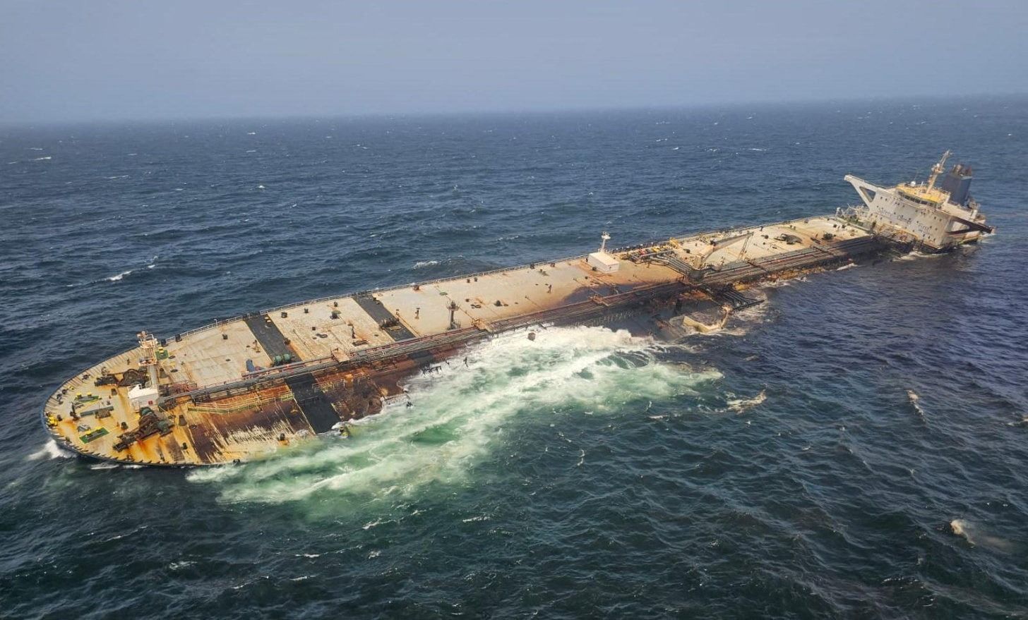 Damaged oil tanker Caroline Bezengi, off the coast of Oman.
