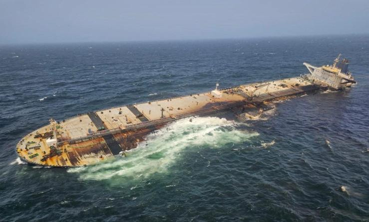 Damaged oil tanker Caroline Bezengi, off the coast of Oman.