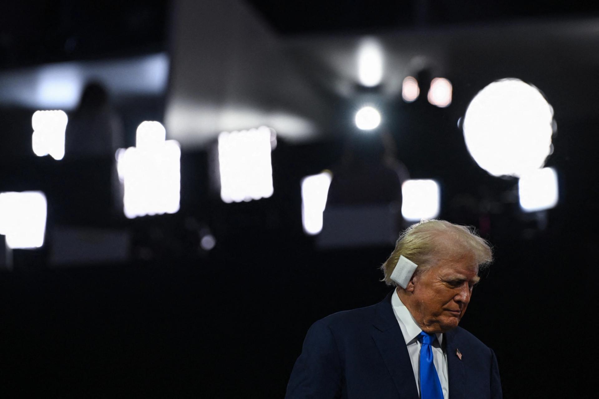 Republican presidential nominee and former U.S. President Donald Trump attends Day 2 of the Republican National Convention.