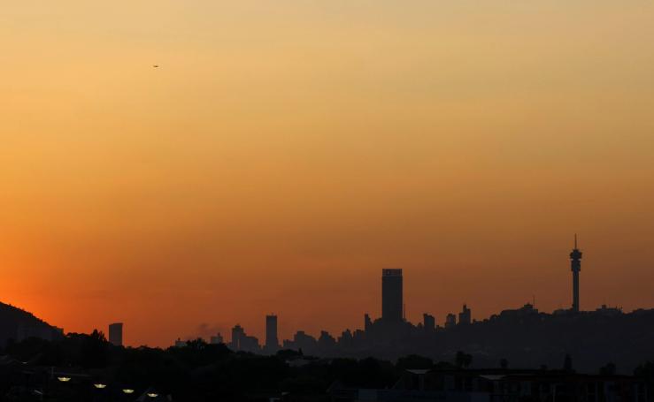 The iconic Johannesburg’s Hillbrow Tower is seen as the sun sets, in Johannesburg, South Africa.