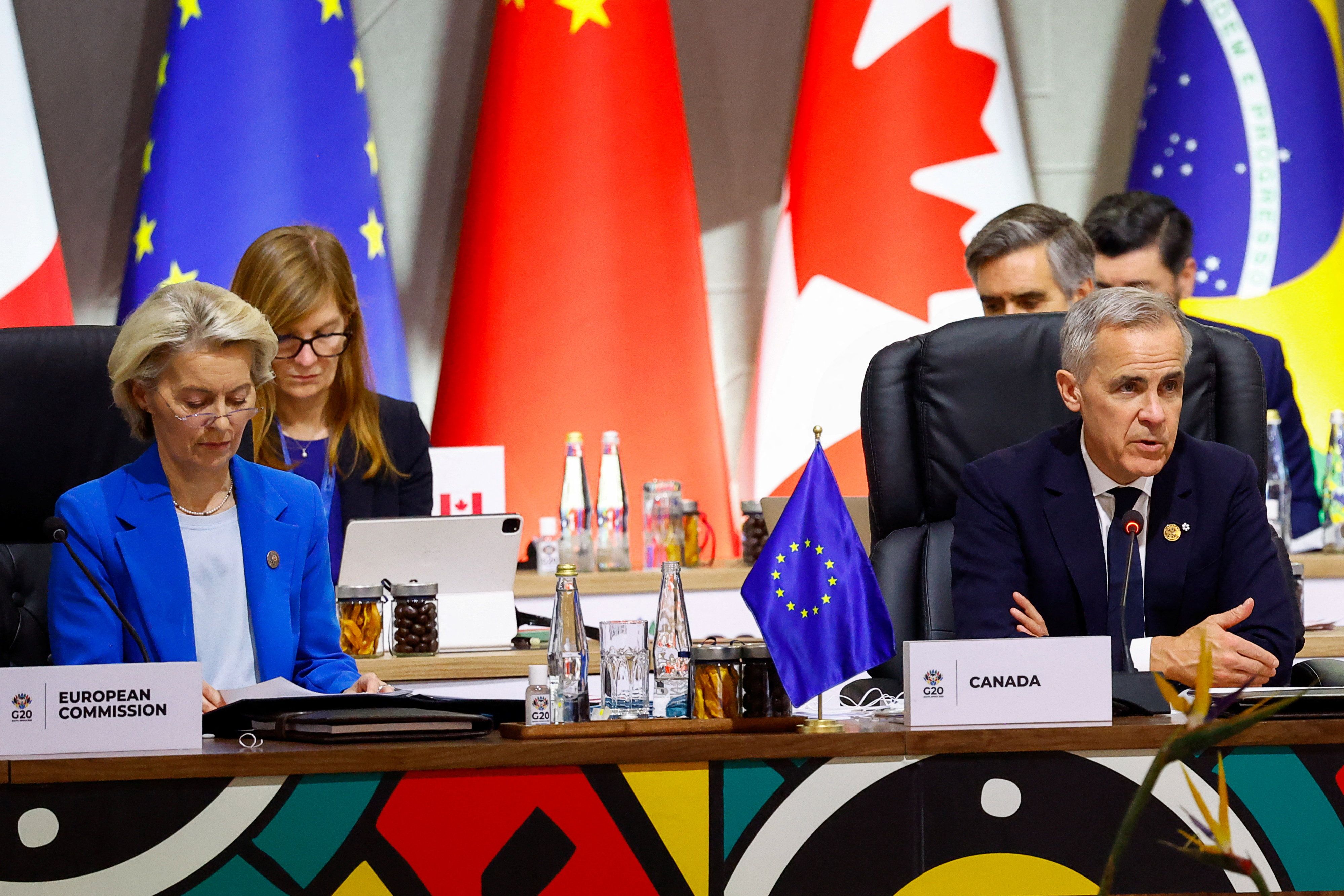 European Commission President Ursula von der Leyen and Canada’s Prime Minister Mark Carney.