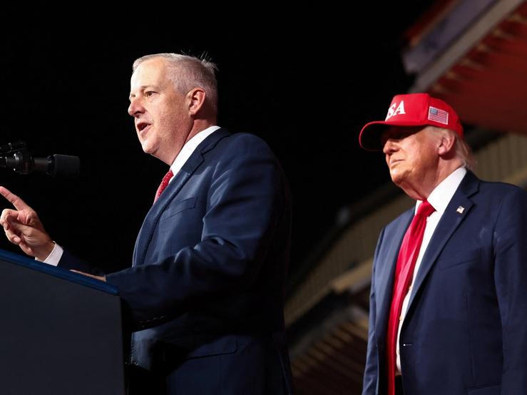 President Donald Trump campaigns for GOP Senate candidate Michael Whatley