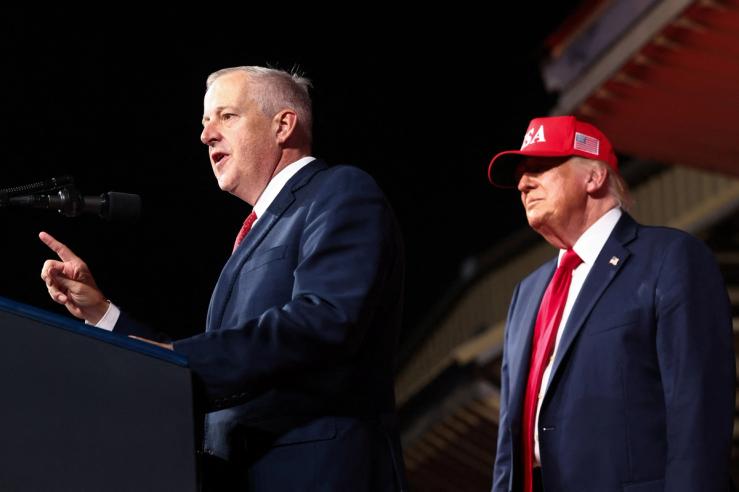 President Donald Trump campaigns for GOP Senate candidate Michael Whatley