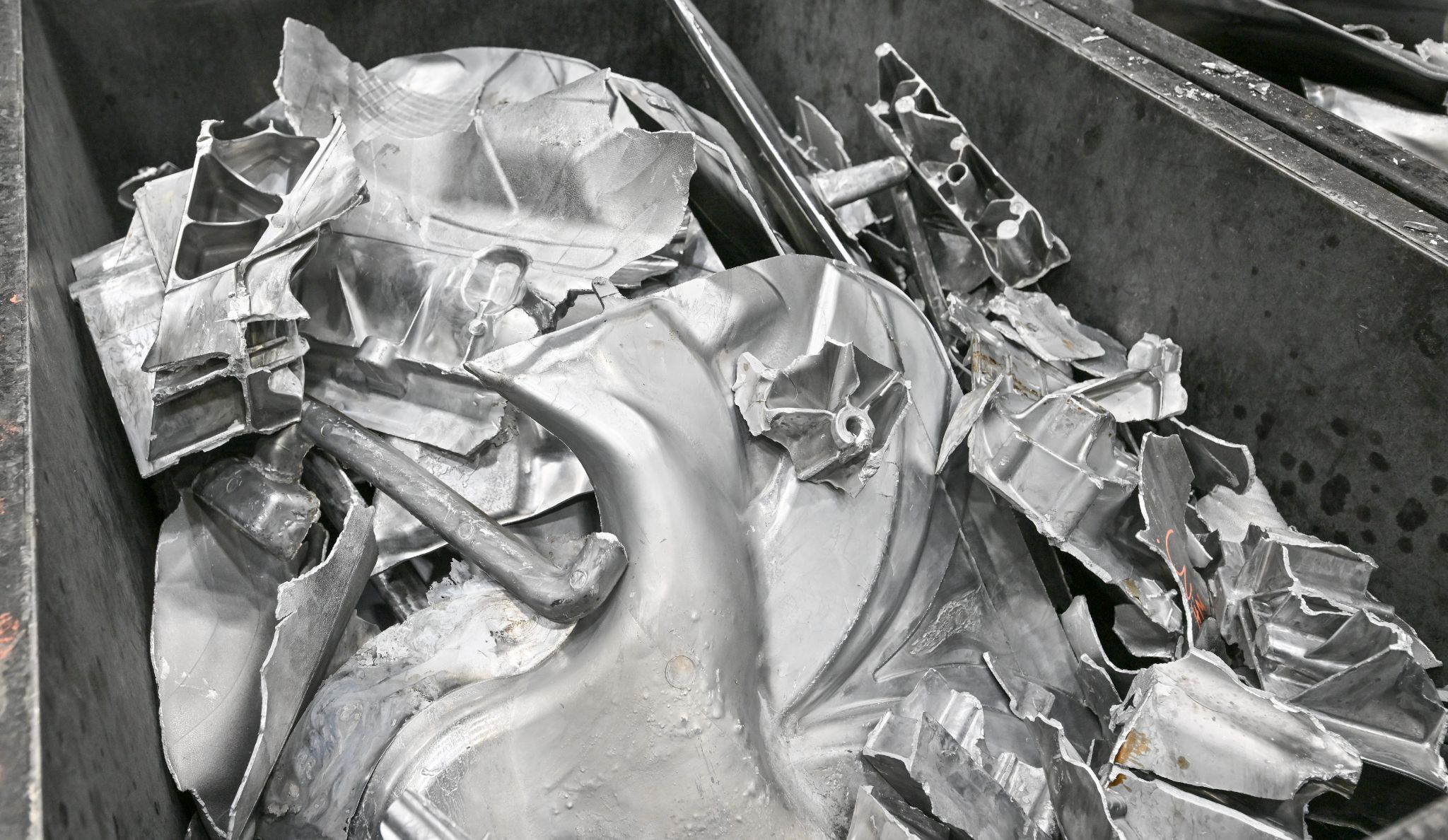 Aluminum car parts to be melted down in the US.