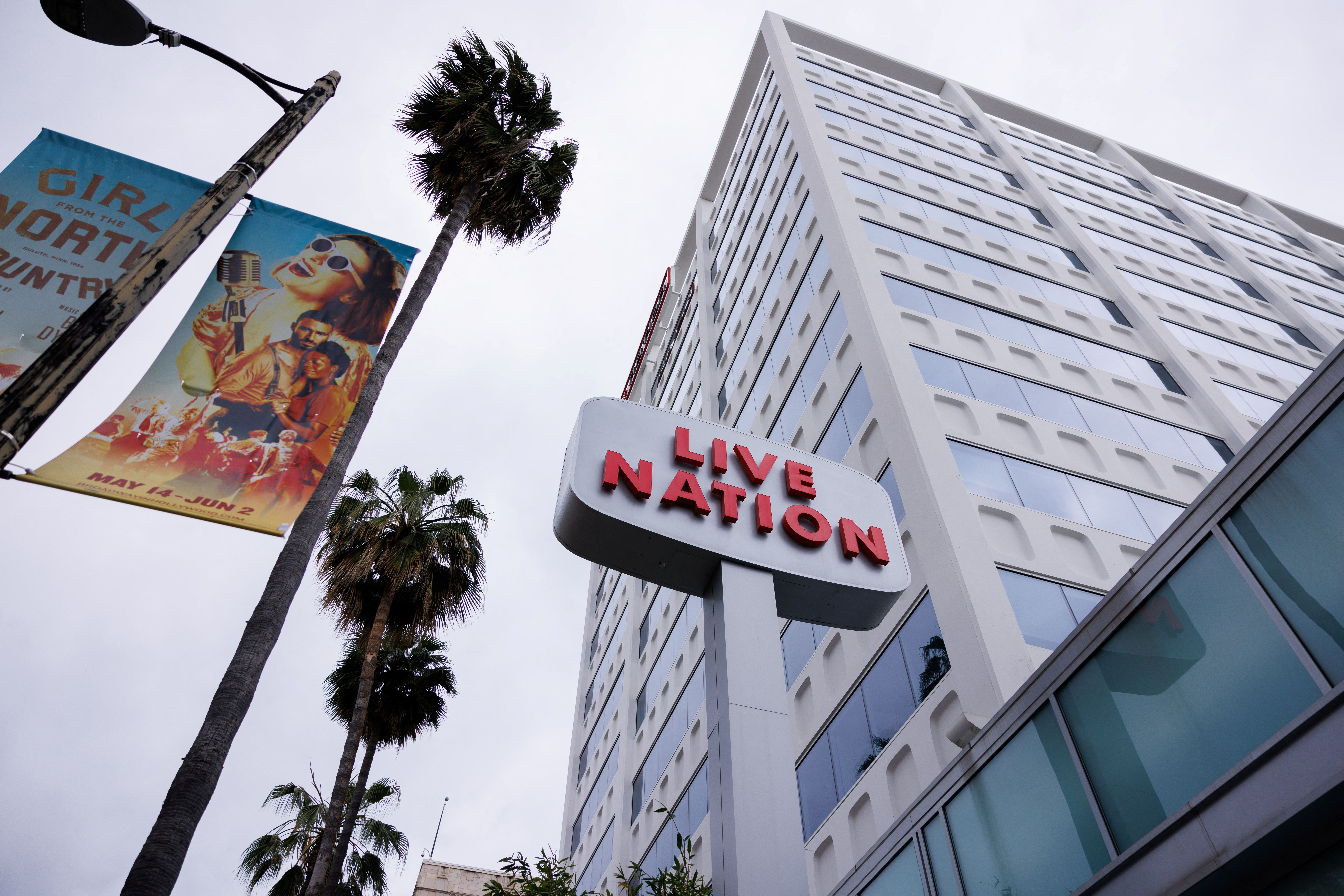 A Live Nation sign in Los Angeles, Calif. 