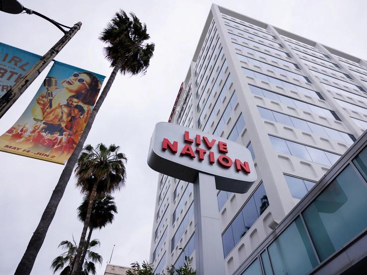 A Live Nation sign in Los Angeles, Calif.