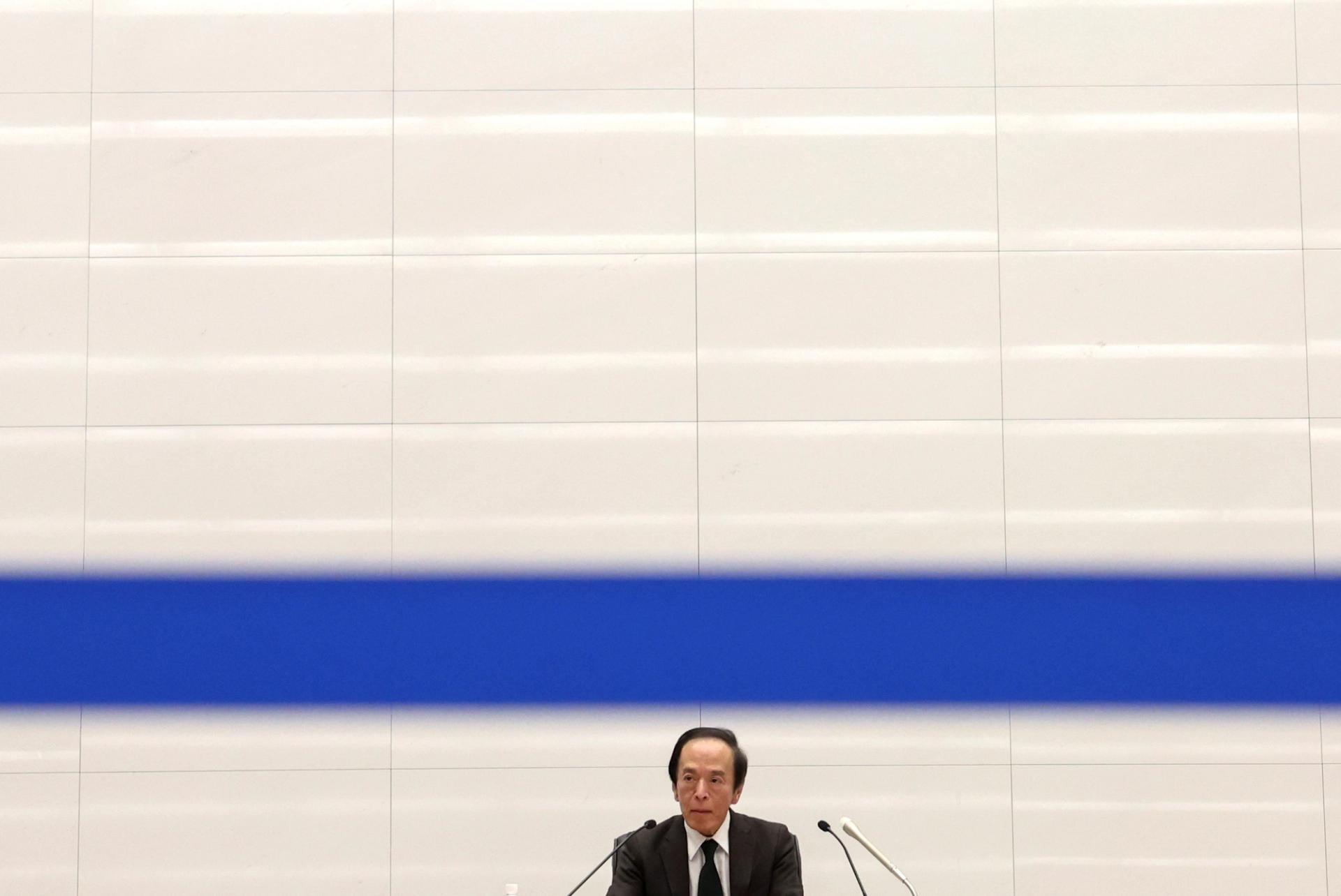 Bank of Japan Governor Kazuo Ueda attends a press conference after a policy meeting at BOJ headquarters, in Tokyo, Japan March 19, 2024. REUTERS/Kim Kyung-Hoon