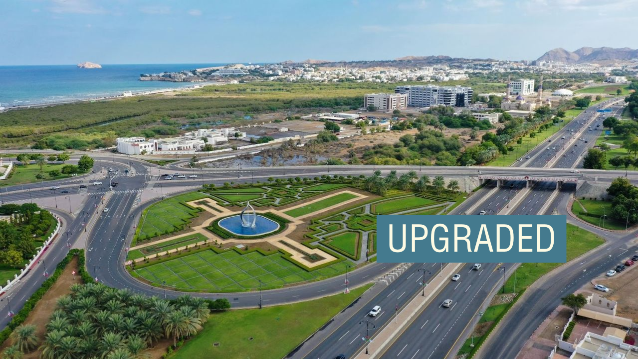 An undated file handout drone photo shows a general view of Muscat, Oman. 