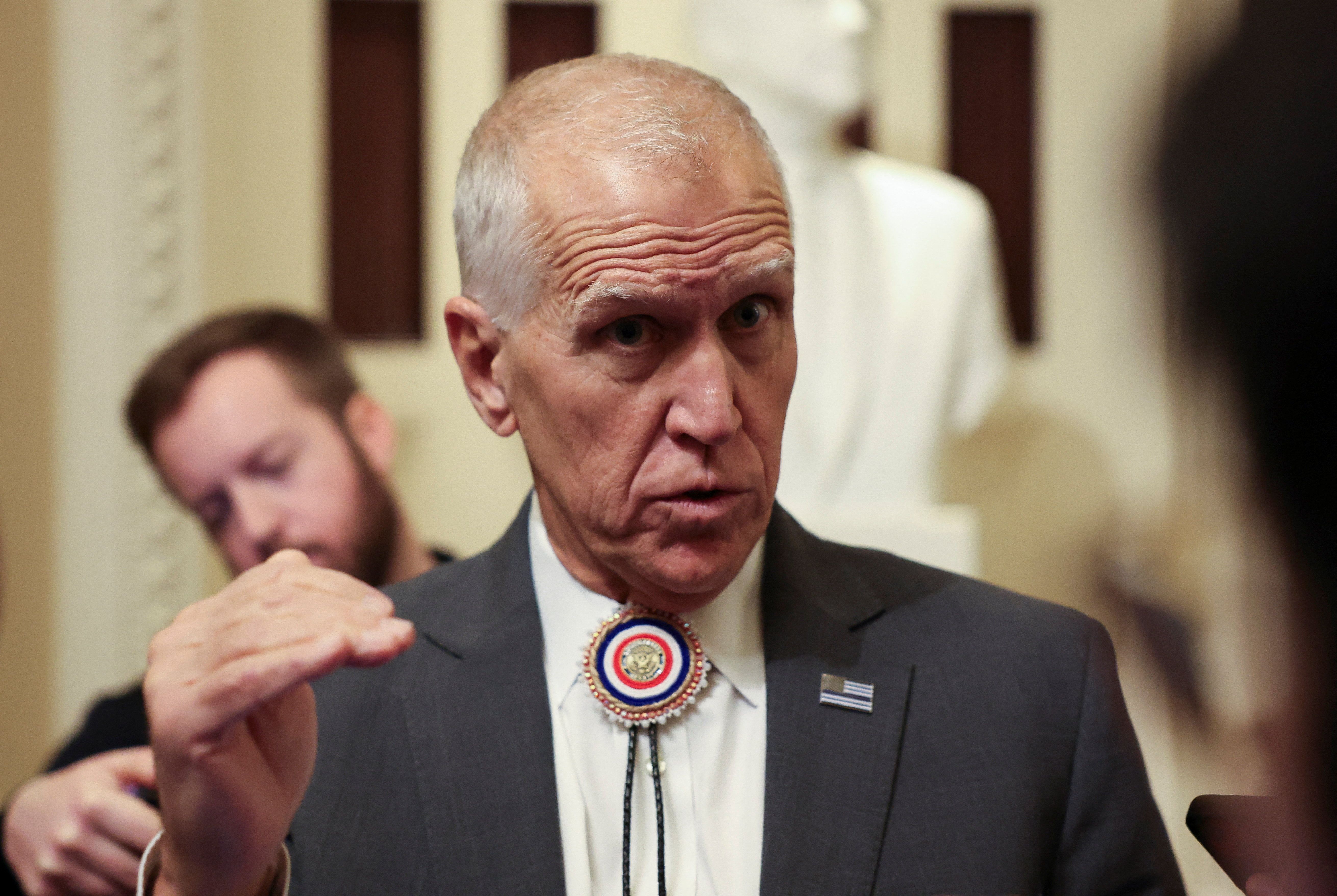 US Senator Thom Tillis speaks on Capitol Hill