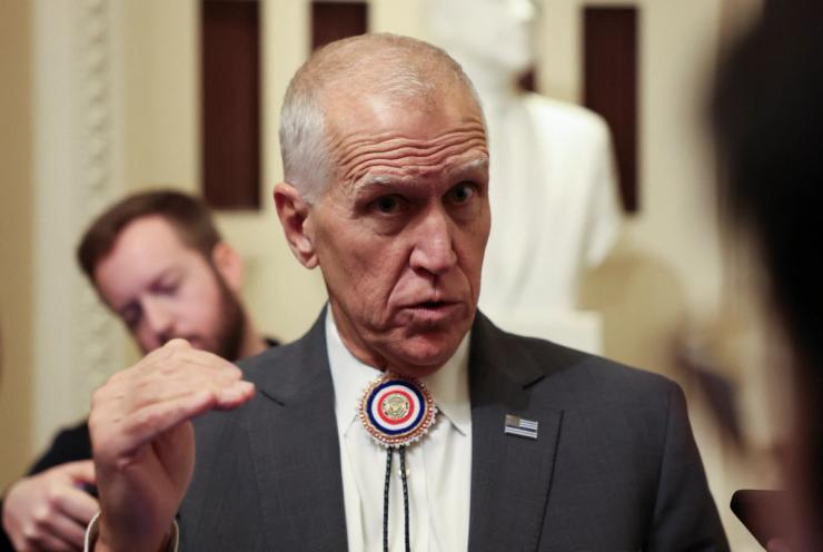 US Senator Thom Tillis speaks on Capitol Hill