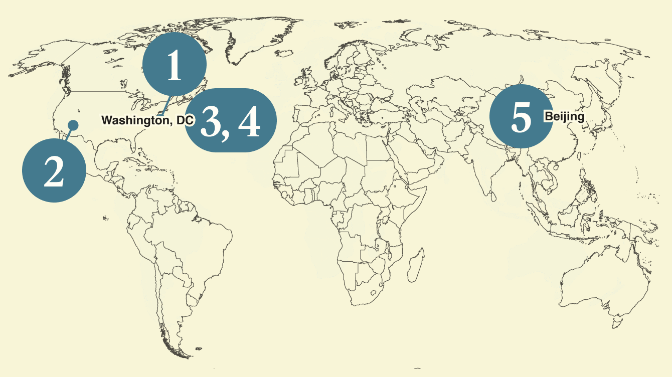 A map of the world.