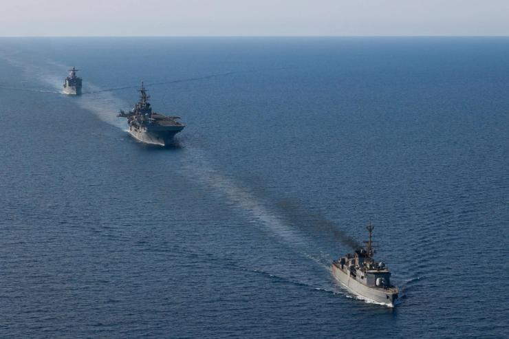 Saudi and US ships in the Red Sea in 2023