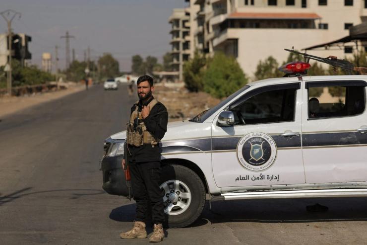 A government checkpoint in the Sweida province.