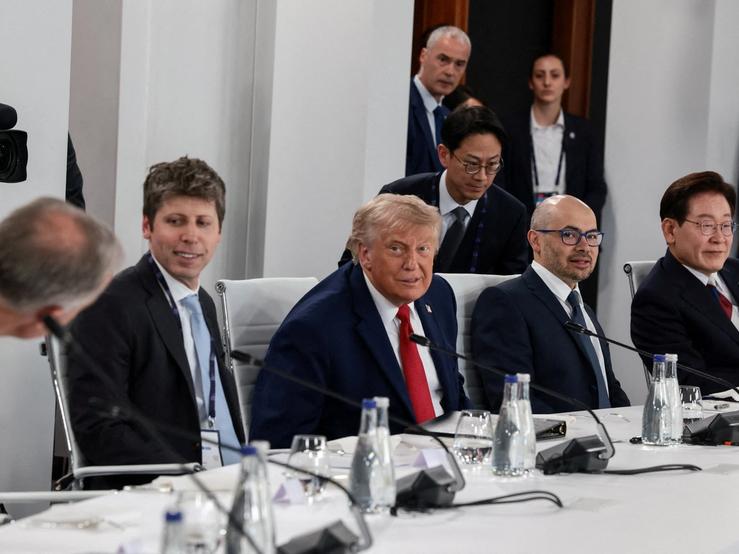 OpenAI CEO Sam Altman, US President Donald Trump, Google DeepMind CEO Demis Hassabis, and South Korea’s President Lee Jae Myung