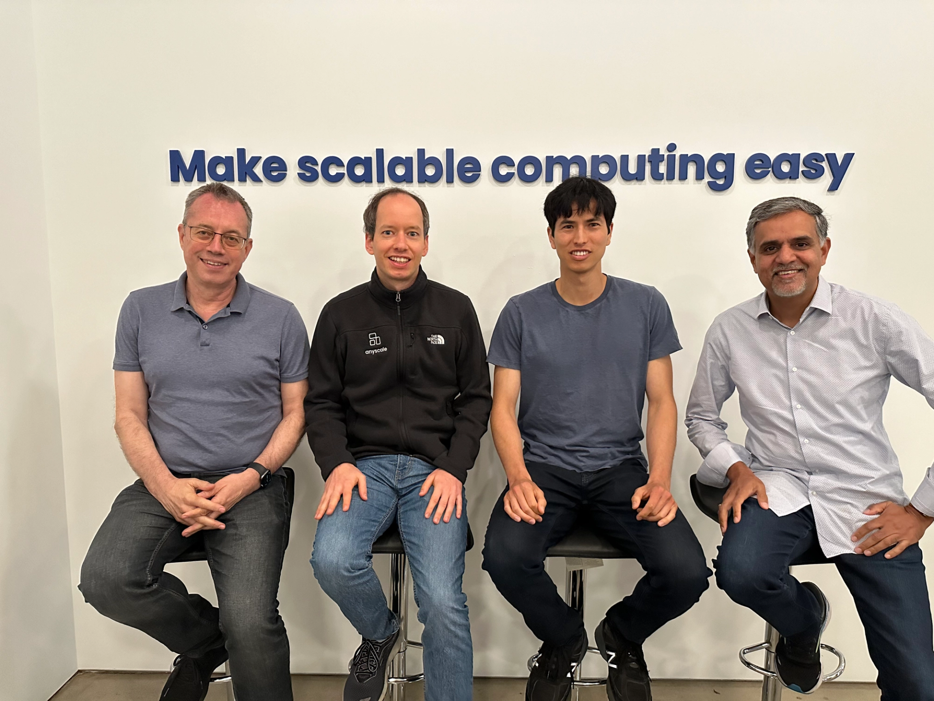 From left to right to left: Ion Stoica, Philipp Moritz, Robert Nishihara, and Keerti Melkote.