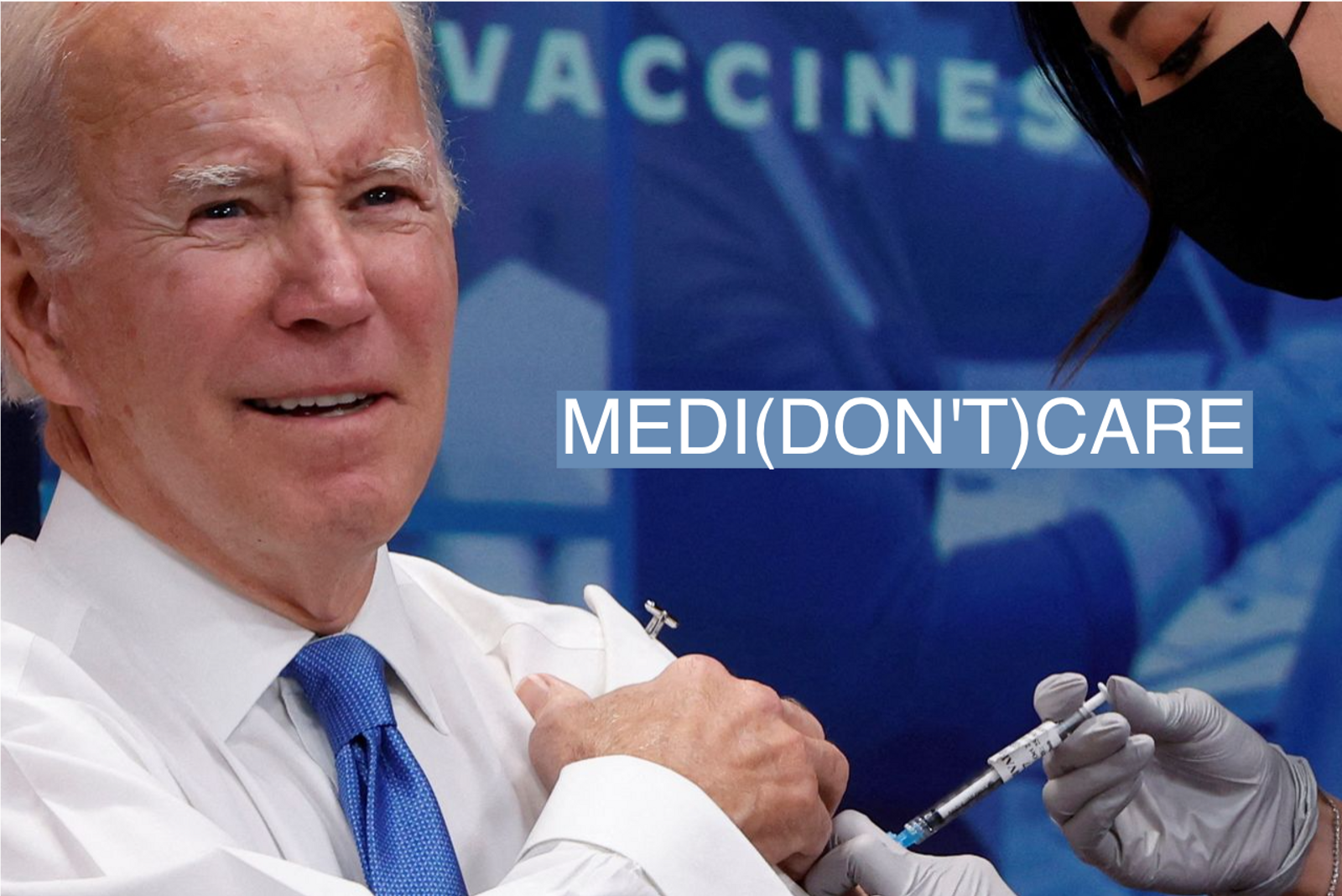 U.S. President Joe Biden receives an updated coronavirus disease (COVID-19) vaccine onstage in an auditorium on the White House campus in Washington, U.S. October 25, 2022. 