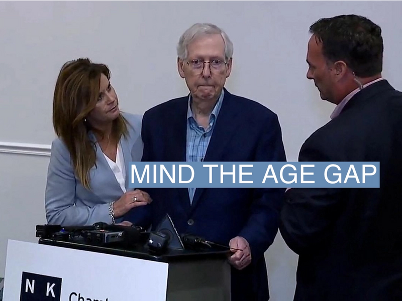 Top U.S. Senate Republican Mitch McConnell appears to freeze up for more than 30 seconds during a public appearance before he was escorted away on Wednesday.