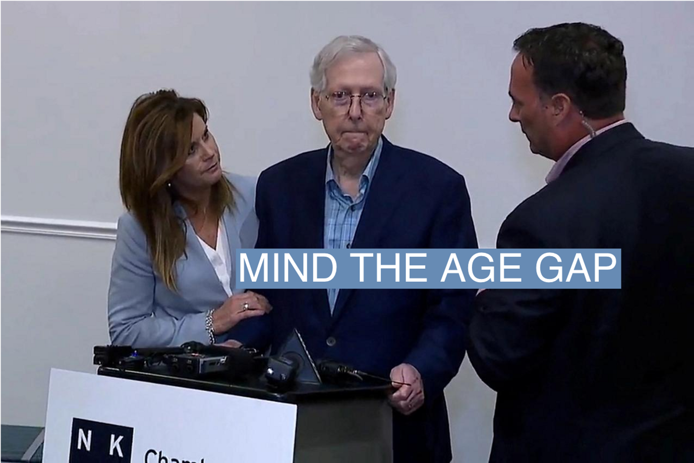 Top U.S. Senate Republican Mitch McConnell appears to freeze up for more than 30 seconds during a public appearance before he was escorted away on Wednesday.