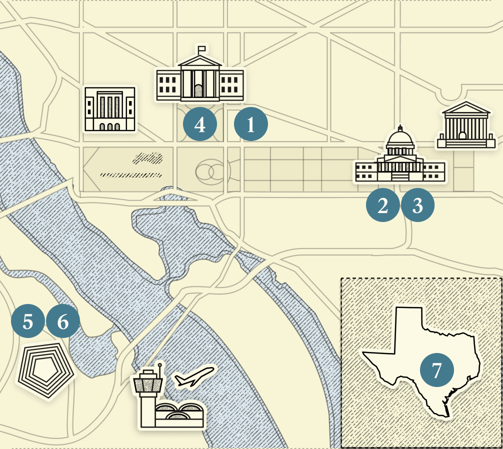 A numbered map of DC.